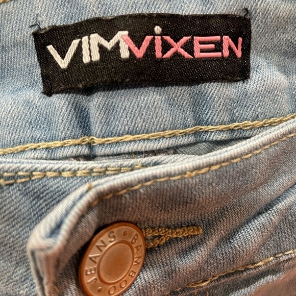 DENIM FISH NET STYLE JEANS - Picture 4 of 8